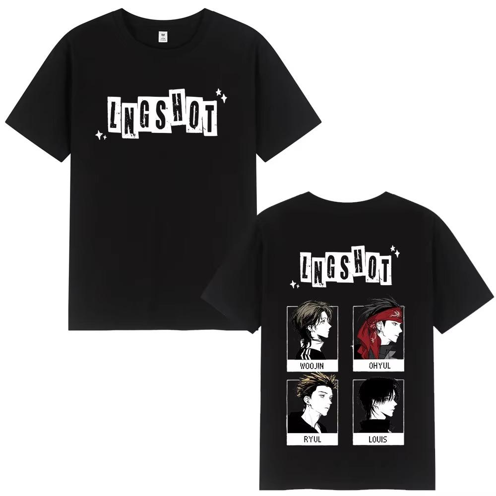 South Korea Kpop Lngshot T-shirt Men's and Women's Fashion Hip-hop Short-sleeved Blouse Casual T-shirt Streetwear 2026 New