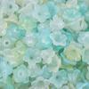 500g Acrylic Bellflower Beads Gradient AB Colorful Charm Trumpet Flower Pendant for DIY Jewelry Making Earrings Accessories