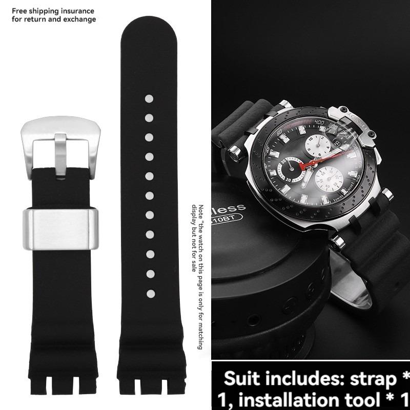 For Tissot Racing Series T115 Silicone Stainless Steel Buckle T115.417 Watch Band Men's Watch Accessories 22mm Waterproof Strap