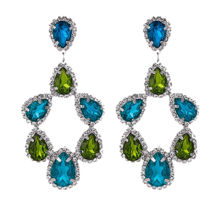 Lightweight Teardrop Crystal Drop Earrings Comfort Wear Triple Dangle Jewelry Teardrop Ear Accessories For Parties