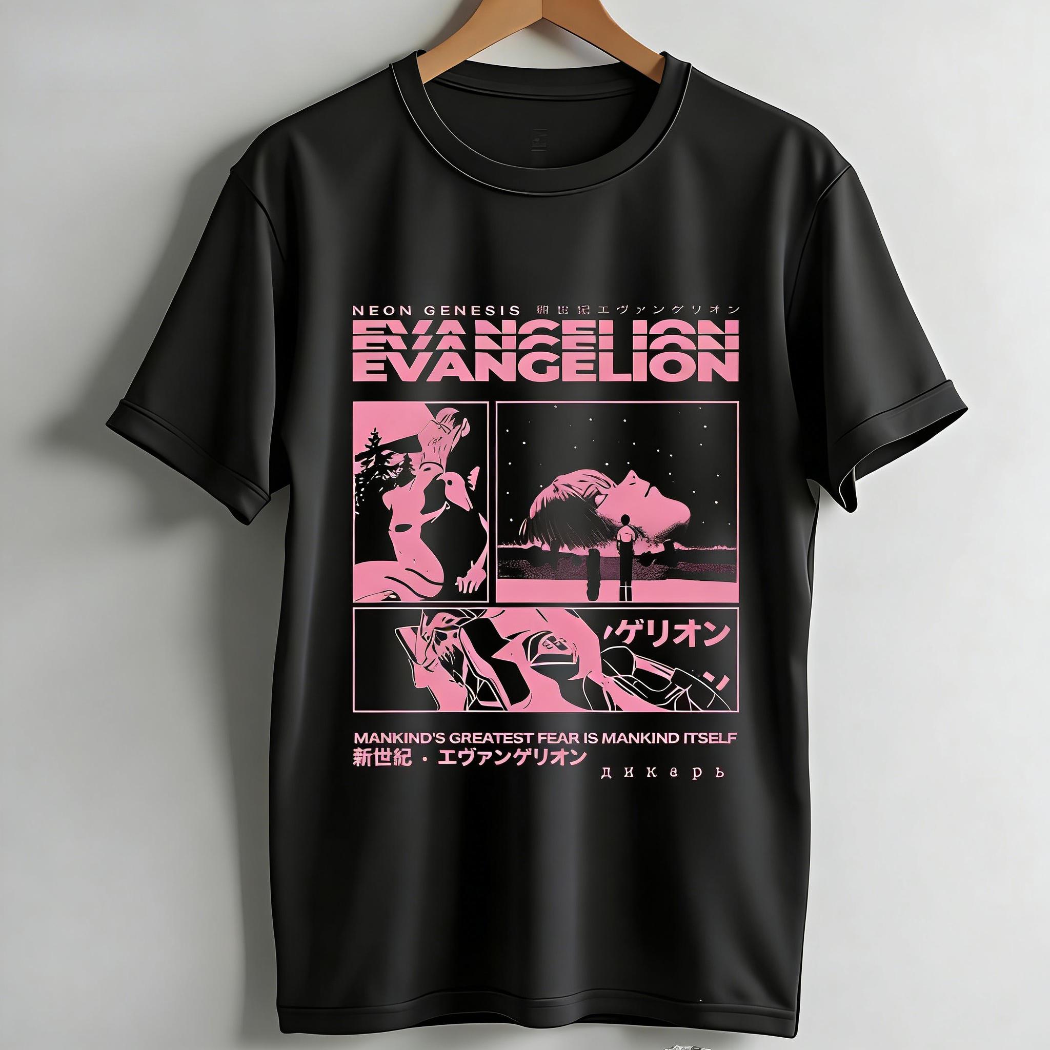 Аниме Neon Genesis Evangelion Футболка с принтом EVA Унисекс и Женская Футболка Унисекс Топ Спортивная Футболка Унисекс Футболка в стиле Харадзюку S