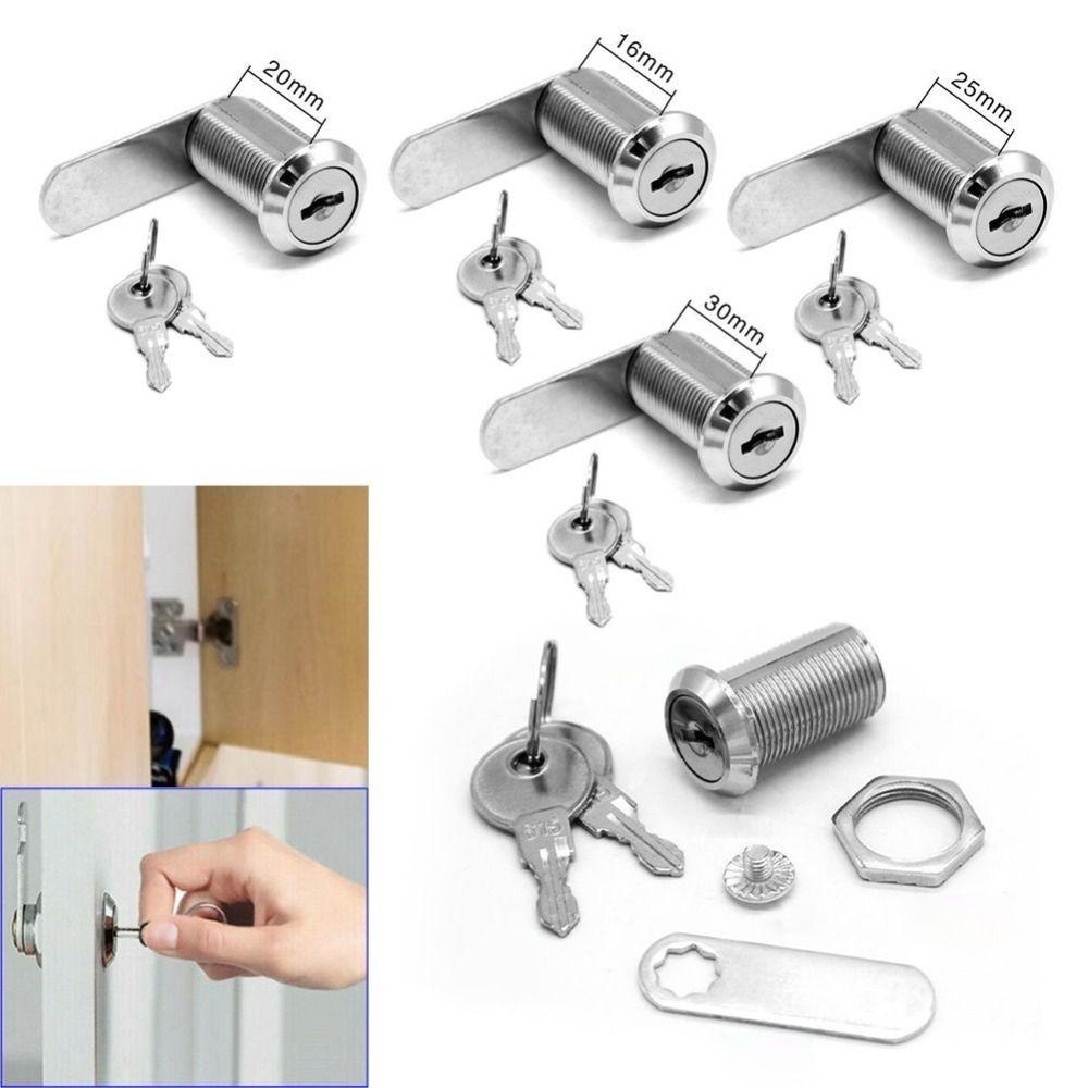 16/20/25/30mm with 2 Key Door Locker Furniture Hardware Cabinet Locks New Cam Locks