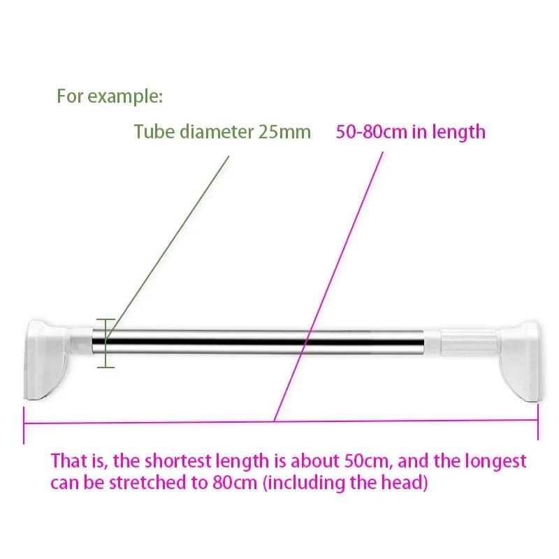 Adjustable Telescopic Rod Stainless Steel Clothes Rail Hanger Rod Clothes Rail Wardrobe Fixed Clothing Rack Varal Drying Rack