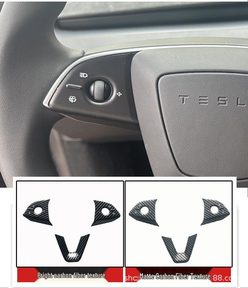 Tesla Model Y/3 Steering Wheel Button Protective Stickers - Interior Modification Parts