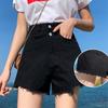 Classic and Minimalist Fashion Versatile Broken Holes Female Summer High Waist Thin Thin Section A Word Loose Wide Leg Denim Shorts Individuality