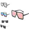 Women's Flat Top Large Steampunk Square Frame Oversize Sunglasses With Uv Protection