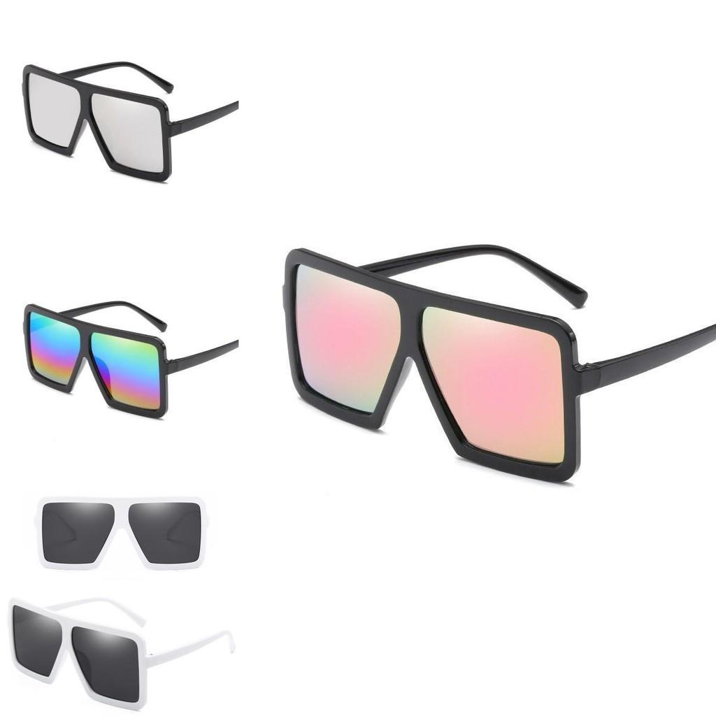 Women's Flat Top Large Steampunk Square Frame Oversize Sunglasses With Uv Protection