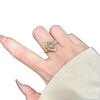"Gilt Old Rhyme" Medieval Coffee Gold Hollow Lace Ring Shines Exquisite Light Luxury Fashion Temperament Index Finger Ring