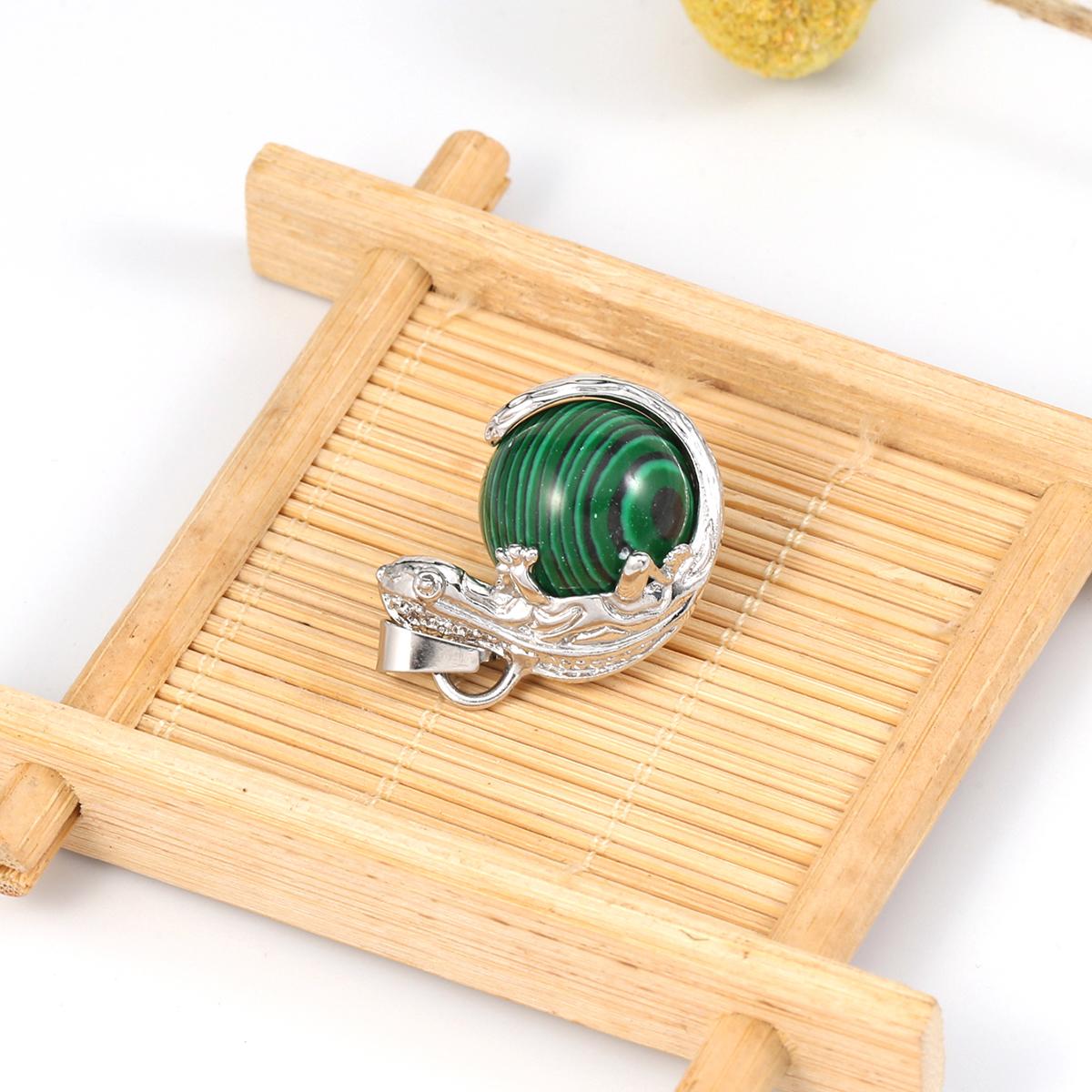 

Намисто Кулон Натуральний камінь Епідот/Опал/Рожевий кварц Кулон у формі ящірки Підвіски Виготовлення ювелірних виробів Намисто Браслет Аксесуар своїми руками Malachite/17x24mm