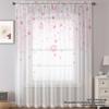 Tenda Finestra Fioritura Ciliegio Rosa Fluttuante Morbida Dolce Stile Primaverile Soggiorno Camera da Letto Decorativa Romantica Per Sedersi Poliestere Con Tasca per Asta