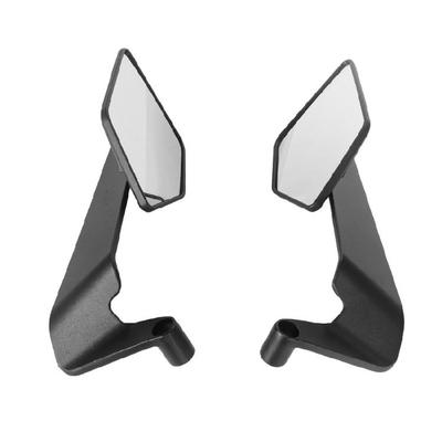 Aluminum Blade Mirror For Motorcycles Tool Less Attachment Shatterproof Glass Vibration Dampening Technology