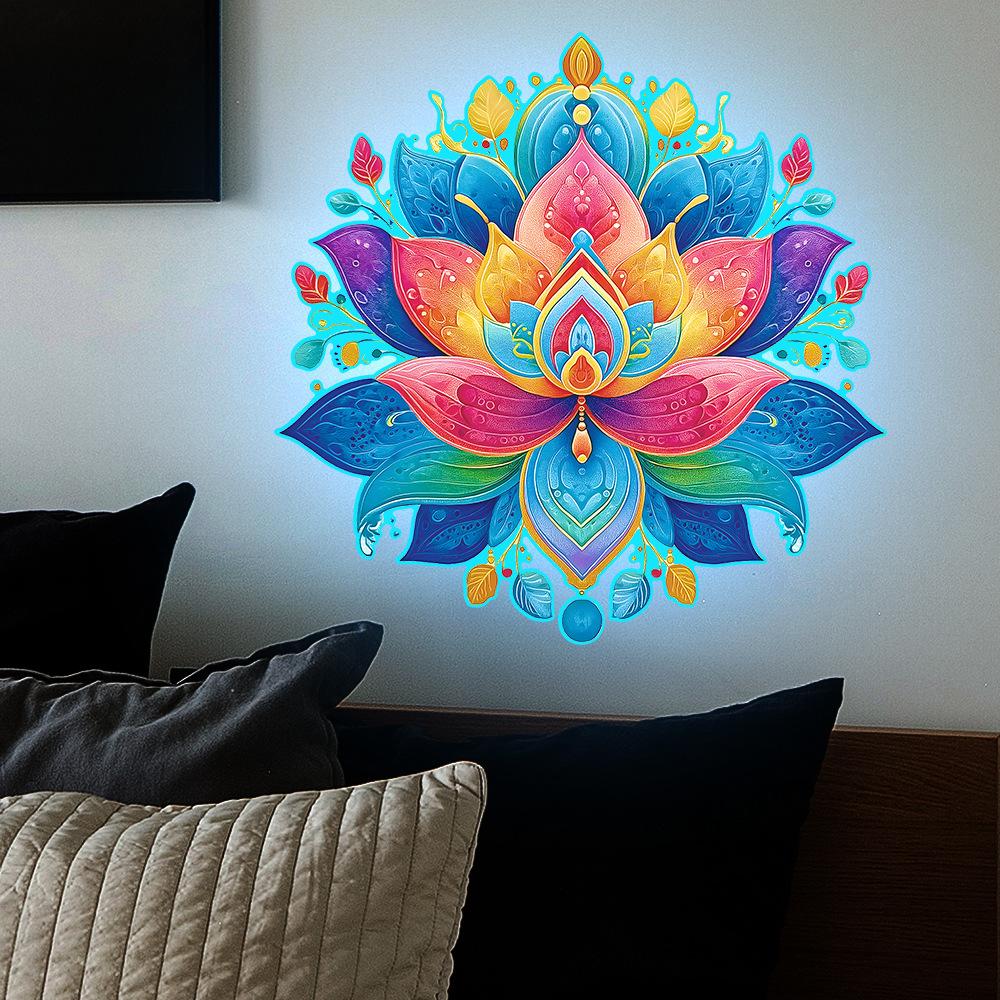 Personalized Colorful Lotus Living Room Entrance Home Wall Decoration Stickers