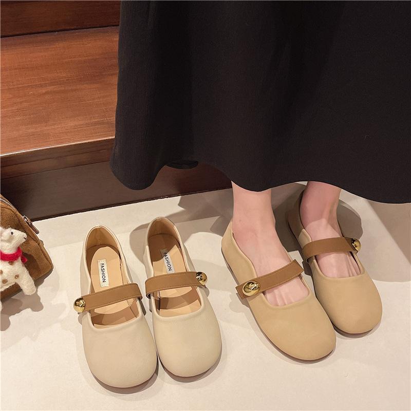 Fairy style Mary Jane shoes buckle single shoes women 2025 spring new Korean version soft-soled flat-soled shallow mouth Doudou shoes women