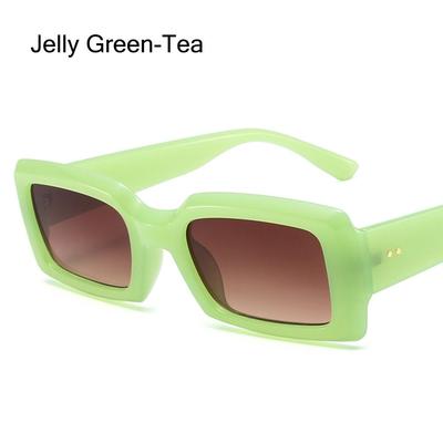 Neue quadratische Sonnenbrille in Jelly-Farbe für Damen, Markendesigner, modische Sonnenbrille für Damen, Vintage, kleiner Rahmen, beliebt