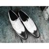 New Brogue Shoes for Men Mixed Colors Square Toe Black White Spring Autumn Handmade Men's Shoes for Business