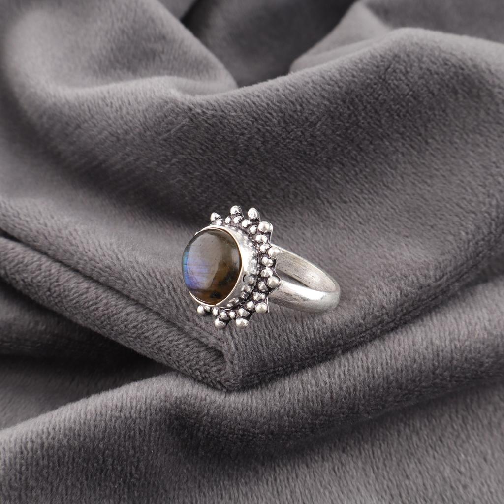 Labradorite Ring, Handmade Gemstone 925 Sterling Silver Ring Dainty Jewelry, Silver Jewelry For Gift