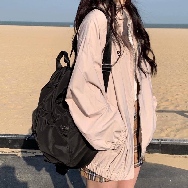 Original Design Simple All-match Schoolbag Female Fallow Preppy Backpack Senior High School College Student Backpack