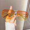 New Vintage Square Sunglasses Woman Classic Retro Gradient Mirror Frameless Sun Glasses Female Fashion Rimless