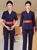 Atuendo Profesional para Salón de Belleza: Uniforme de Masajista de Pies, Masaje de Cabeza y Moxibustión para Bienestar Tailandés