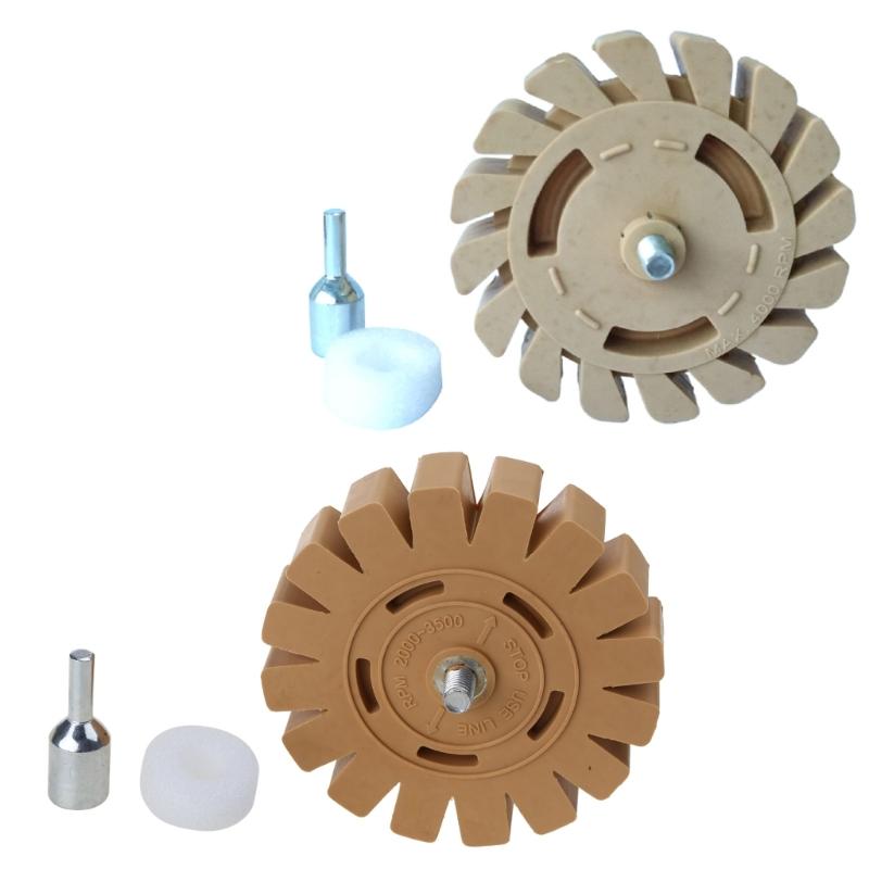 Decal Removal Eraser Wheel with Power Drill Arbor-Adapter Rubber Pinstripe 100mm
