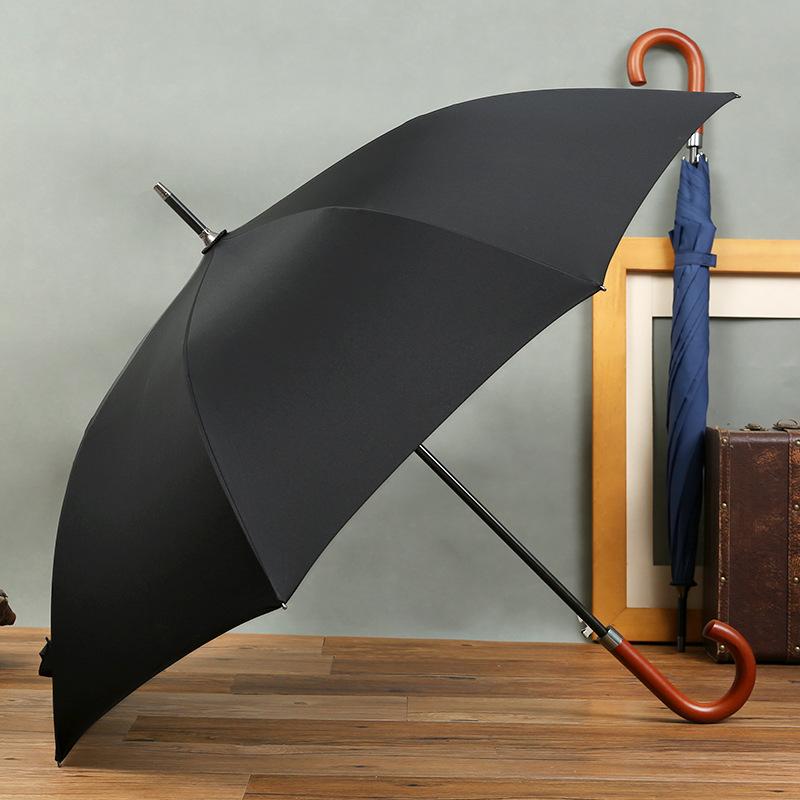 Automatic Umbrella Golf Umbrella Wooden Hand Bing Men's Straight Umbrella Plus Umbrella
