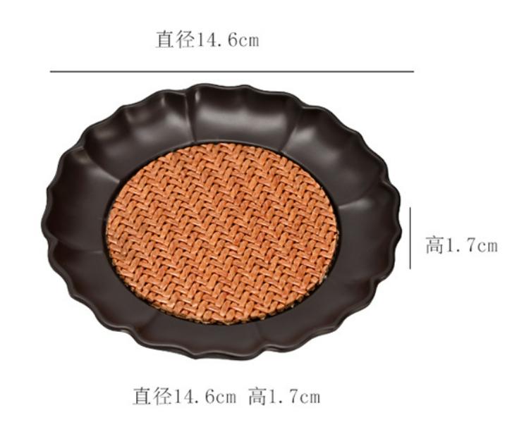 

Handwoven Rattan Tea Tray Chinese Style Dry Tea Board Pot Stand Heat Insulation Coaster for Gongfu Teapot and Gaiwan
