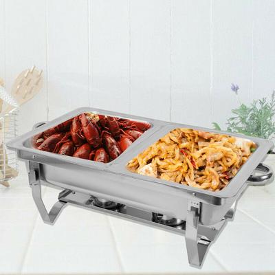 7.5L Stainless Steel Chafing Dish Dining Stove Heat Containers Large Capacity Foldable Food Warmer
