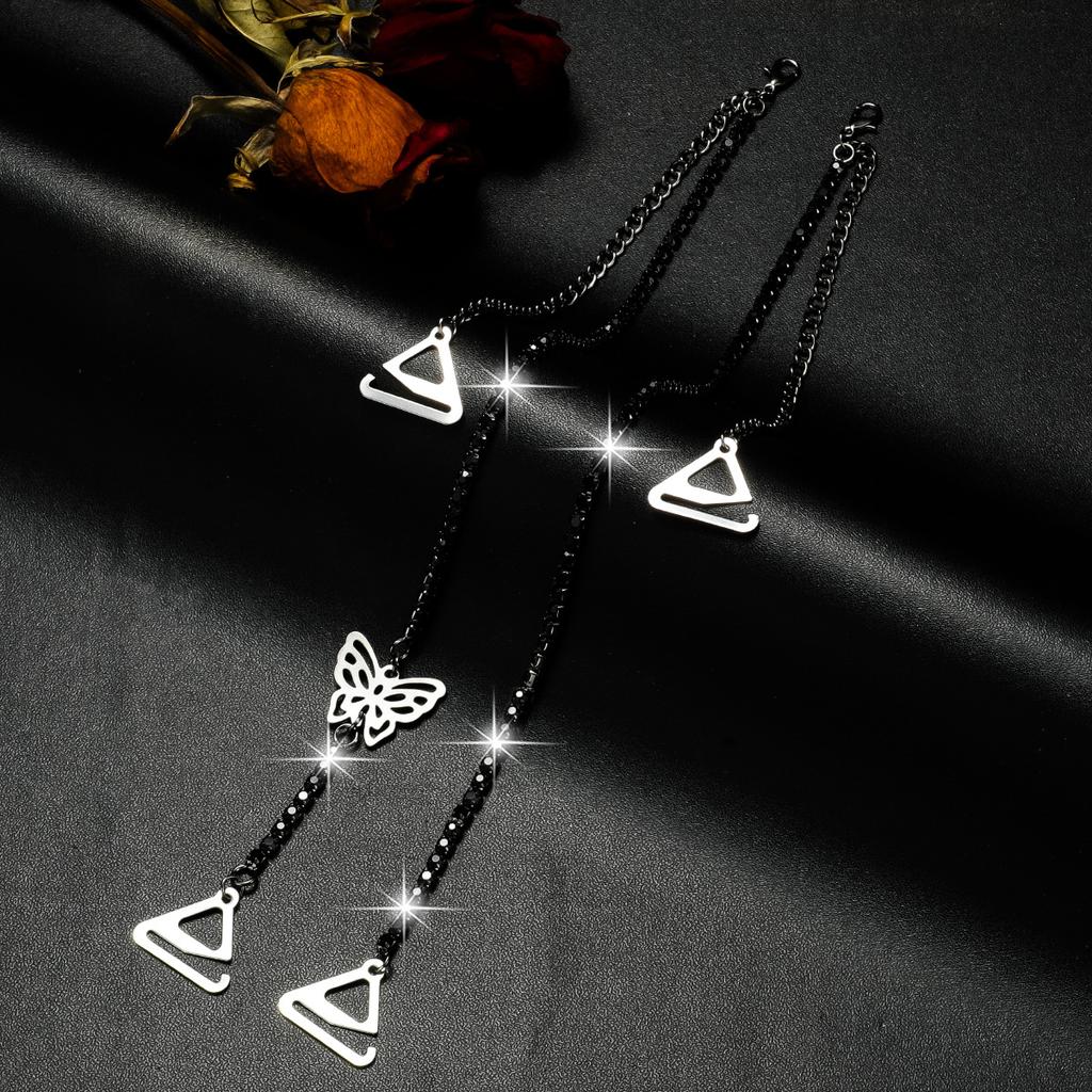 Adjustable Rhinestone Thin Bra Strap Butterfly Heart Crown Pendant Replacement Shoulder Strap Women Wedding Party Dress Accessory