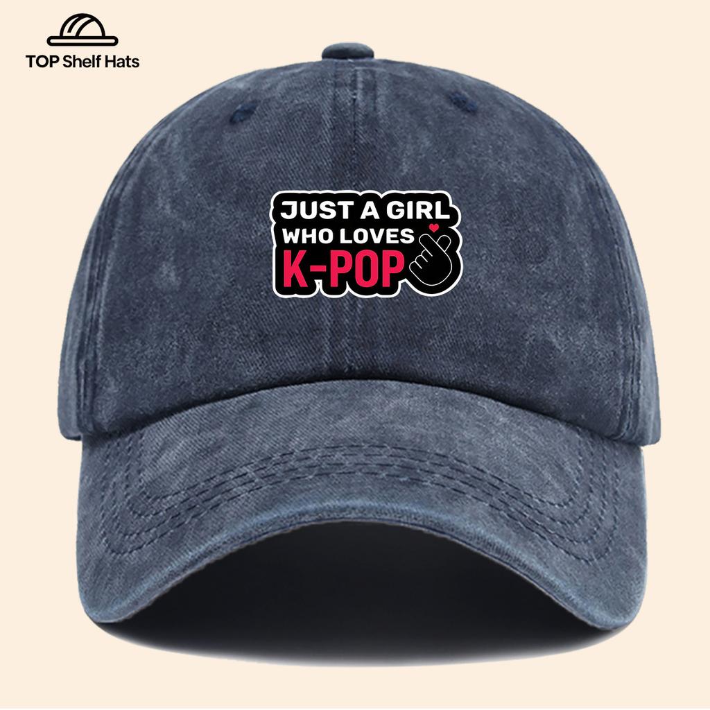 Pc JUST A WHO LOVES KPOP Duckbill Baseball Cap Korean Wave Fan Hat with KPop Lettering Adjustable Buckle Closure Lightw