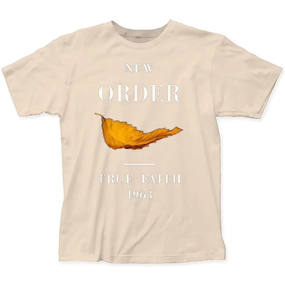 Men Tops Clothes Cotton New Order True Faith Fitted Tee Shirts Male Tshirt Guys T-shirt