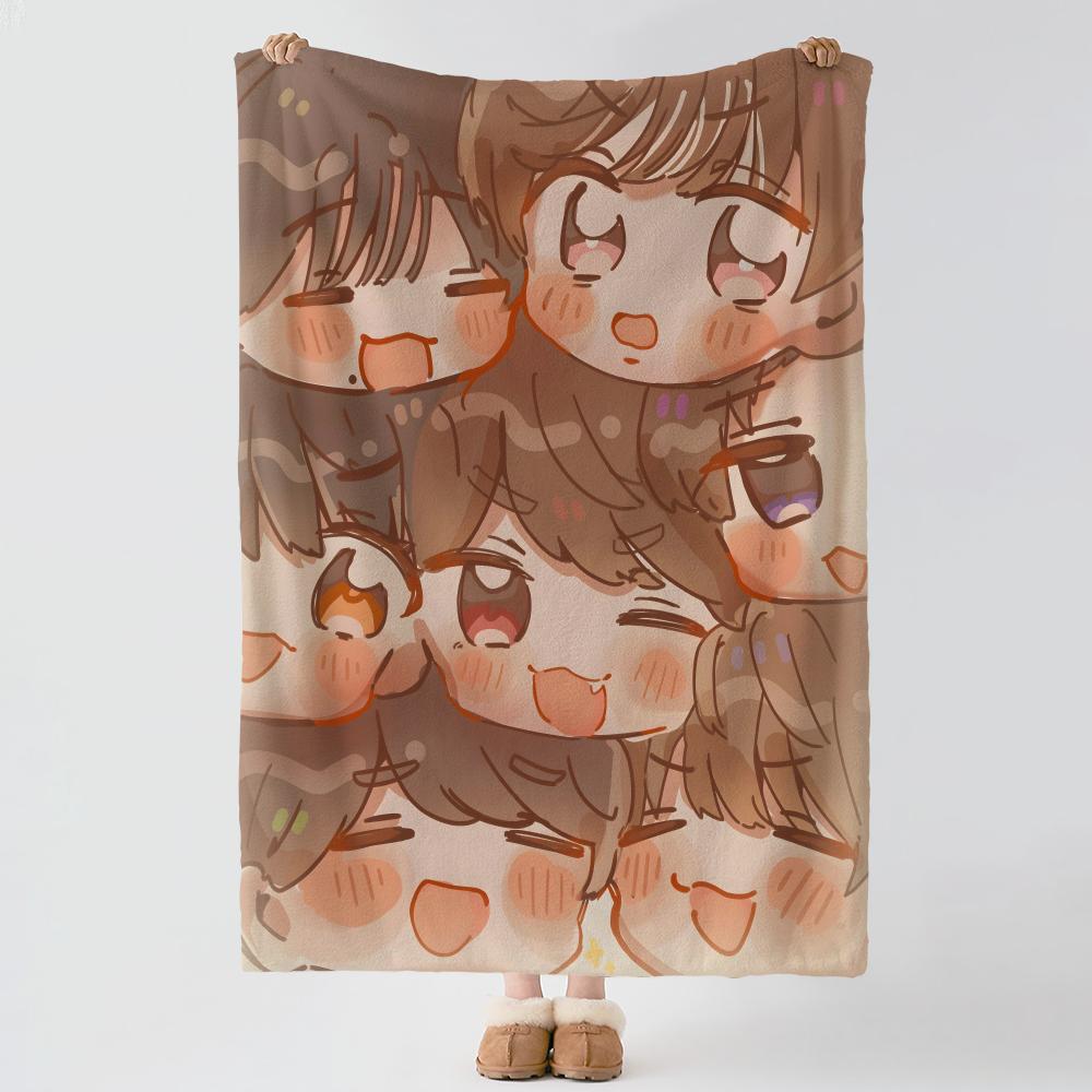 Music NNaniwa DDanshi Throw Soft Warm Flannel Blanket Multiuse Throw for Bed Sofa Office Air Conditioning Nap Blanket