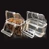 Bird Feeder for Cage Hanging Parakeet Food Water Container Cockatiel Feeding Plastic Box Transparent with Perch