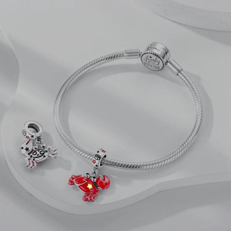 12 Zodiac Signs Constellation Charms Pendant Fit OriginalNew Bracelet Women 925 Silver Fine Jewelry Birthday Gifts