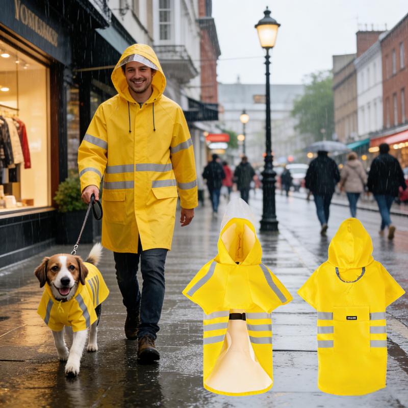 2026 Waterproof Reflective Dog Raincoat Hooded Summer Lightweight Puppy Rain Poncho Outdoor Pet Rain Jacket For Small Dogs