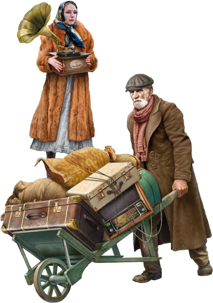 Miniart Scale Refugee Series General Merchant Family Plastic Model MA38089 1/35