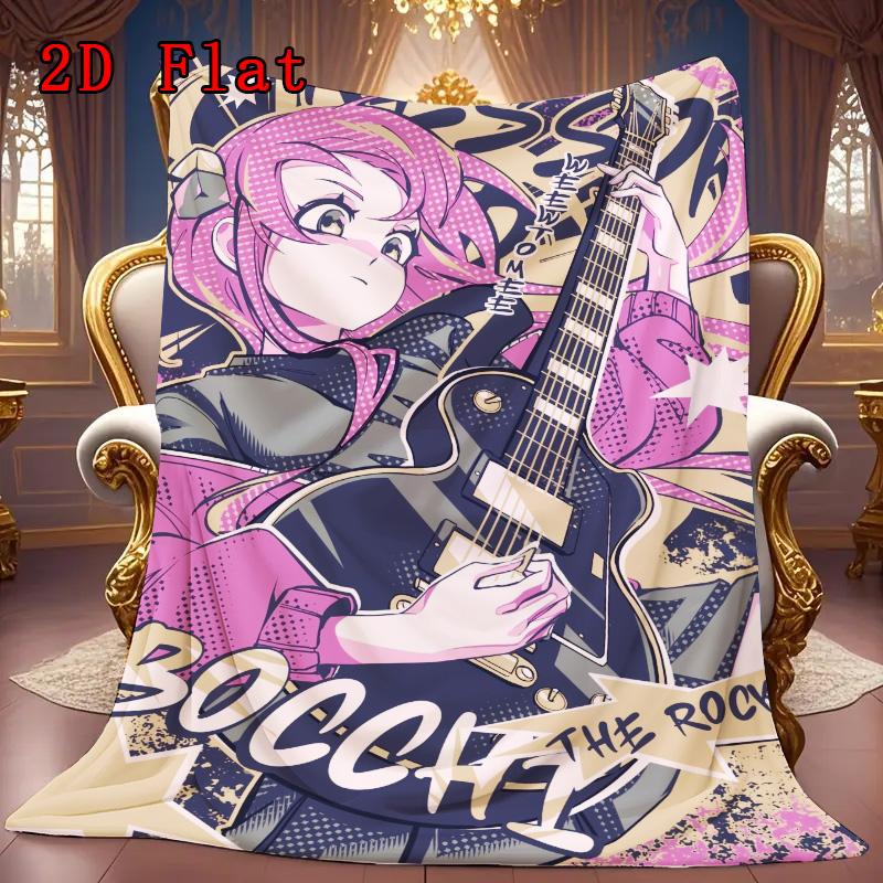Bocchi the Rock 2D Flat Pattern Flannel Blanket High Quality All Seasons Warmth and Comfort Perfect for Christmas Gifts.PMT0914253