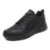 Mens Lightweight Running Shoes Low-Cut Black Synthetic Leather Walking Jogging Outdoor Trail