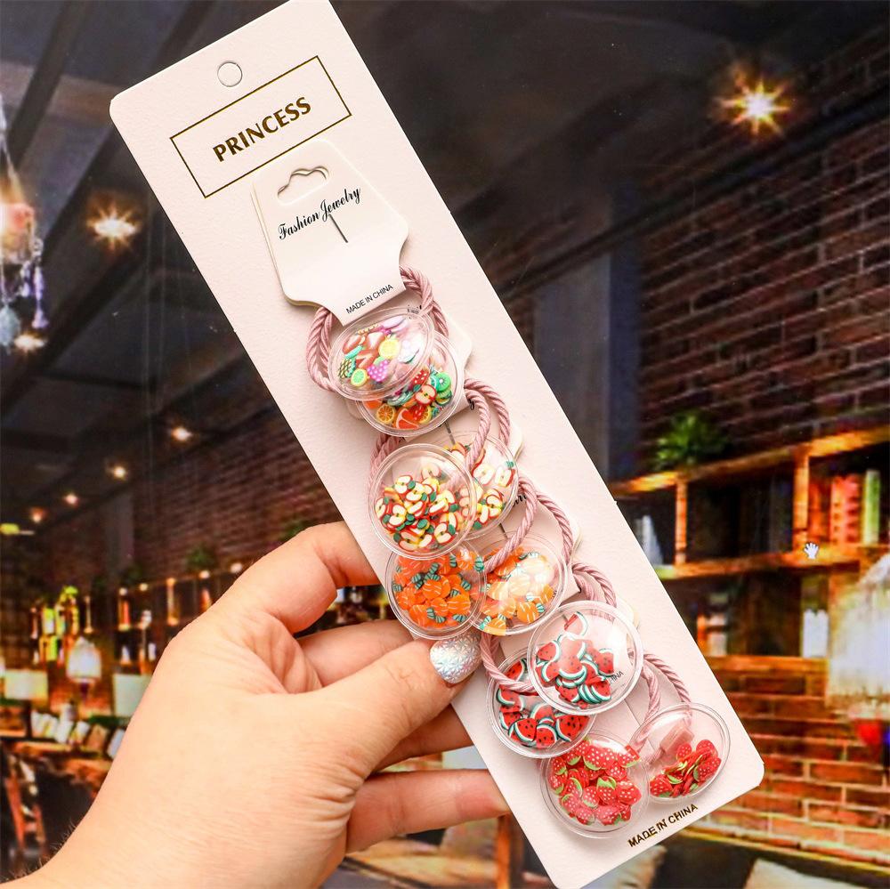 Cartoon Animal Flowers Princess Scrunchie Children Girls Kids Elastic Hair Rubber Bands Accessories Tie Hair Ring Rope Headdress