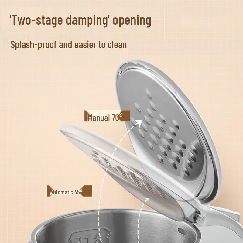 Midea 1.7L 316L Stainless Steel Double-Layer Electric Kettle CN plug (adapter included)