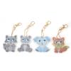 4 stuks Strass Diamant Schilderen Sleutelhangers Hanger Zelfklevend Hars Diamant Sleutelhangers Hars Dier Cartoon Dier Sleutelhanger