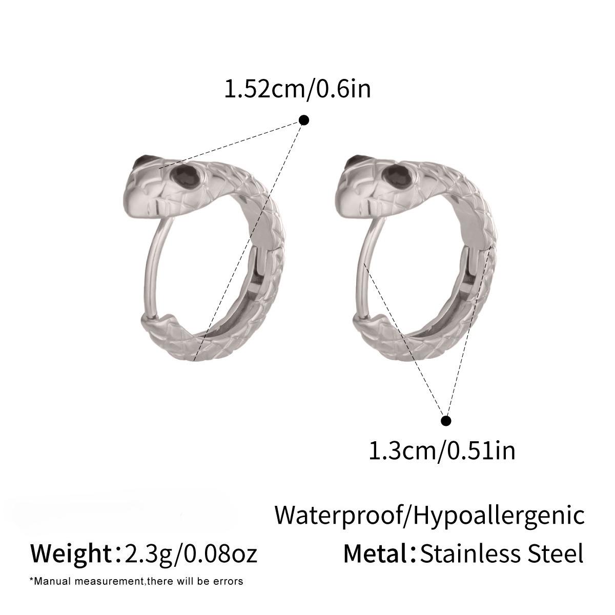 Уникальные круглые серьги-гвоздики Yori со змеей, гипоаллергенные, простые, повседневные, универсальные украшения для женщин, водостойкое покрытие PVD