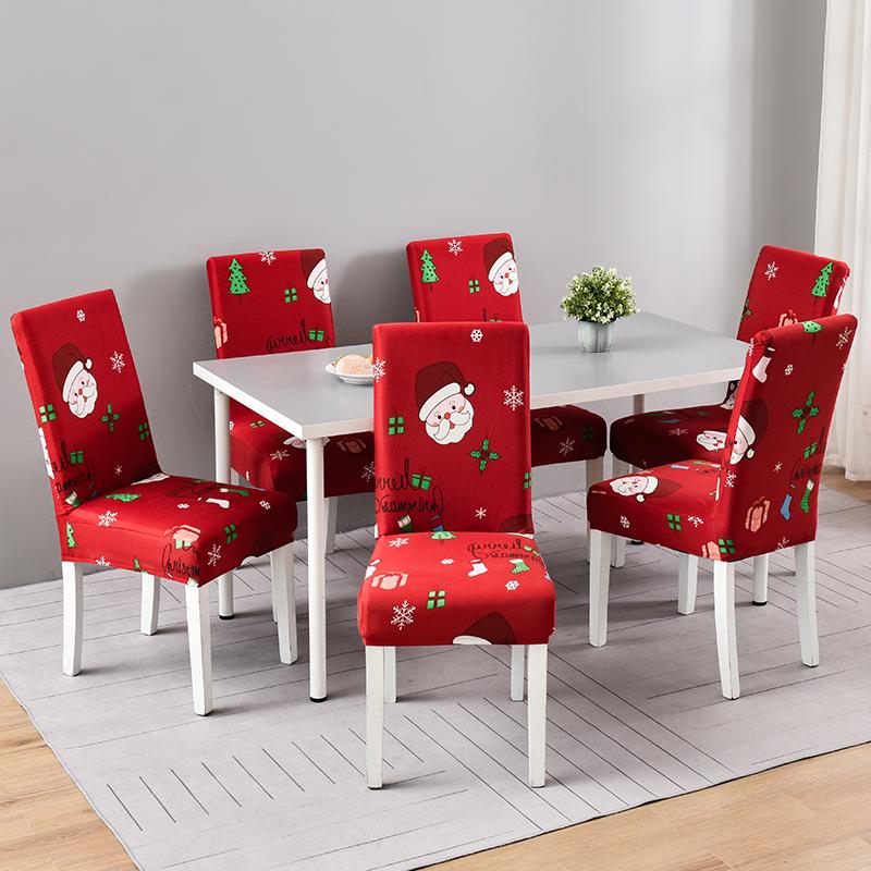 34 Color Christmas Chair Covers Dining Room Stretch Seat Protector Chair Covers for Kitchen Office Hotel Banquet Ceremony Party 2/4/6 Pieces