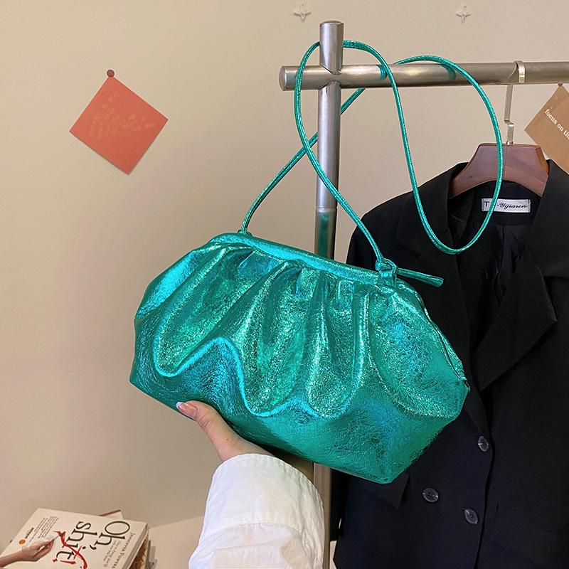 Golden Evening Clutch Bags for Women Wedding Dinner Party Crossbody Cloud Bag New Luxury Designer Purses and Handbags