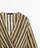 Masimodutti Striped Belt Detail Midi Dress
