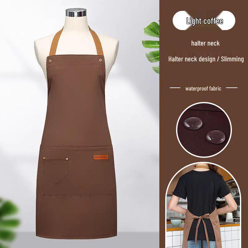 Custom Logo Waterproof Waist Apron for Milk Tea, Hot Pot, and Coffee Shop Staff