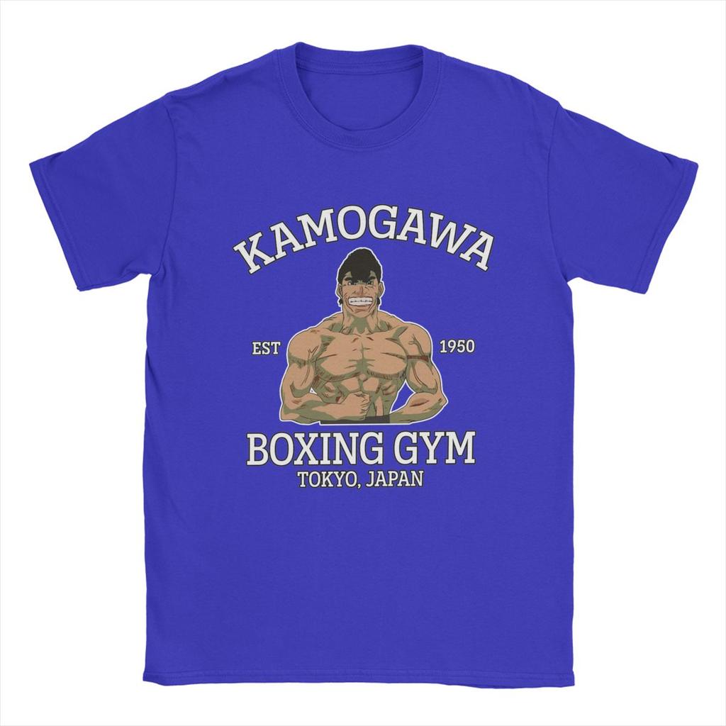 Men T-Shirt Kamogawa Boxing Gym Takamura Funny Pure Cotton Tees Hajime No Ippo Anime T Shirt Crewneck Clothes Gift Idea