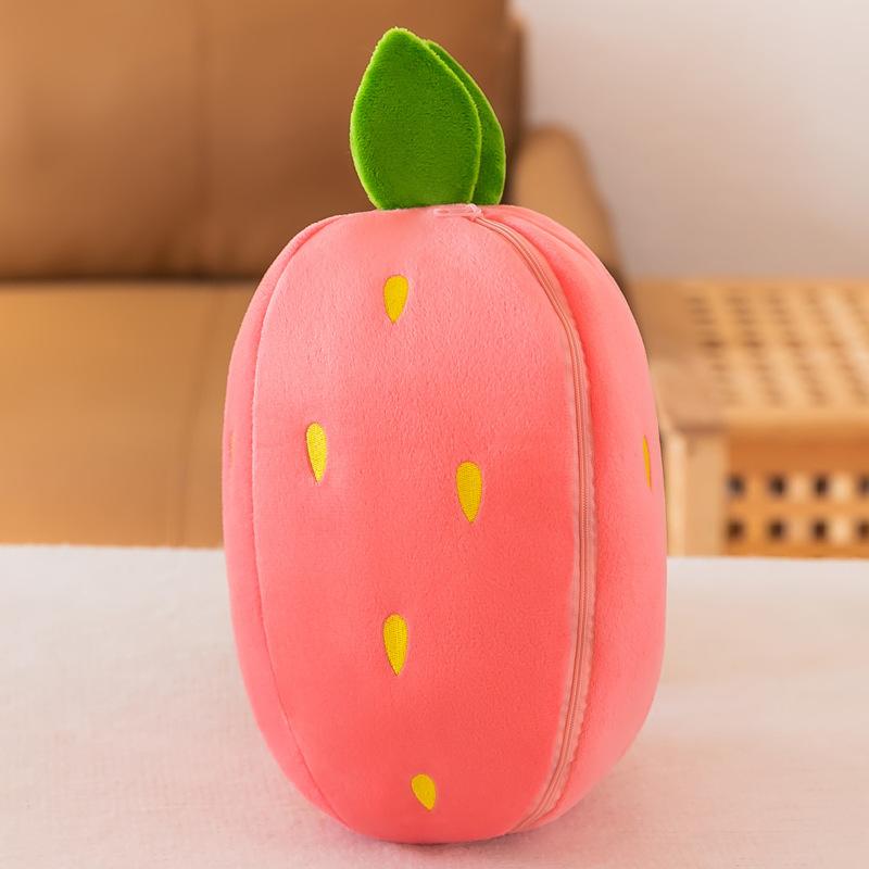 Funny Joy Kawaii Fruit Bunny Plush Toy Cute Carrot Strawberry Turn Into Rabbit Plush Toy Kids Birthday Christmas Gift