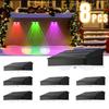 Solar Fence Lights Outdoor Garden Solar Wall Lights Waterproof RGB Bright Solar Powered Lamp Backyard Pathway Yard Deck Decor