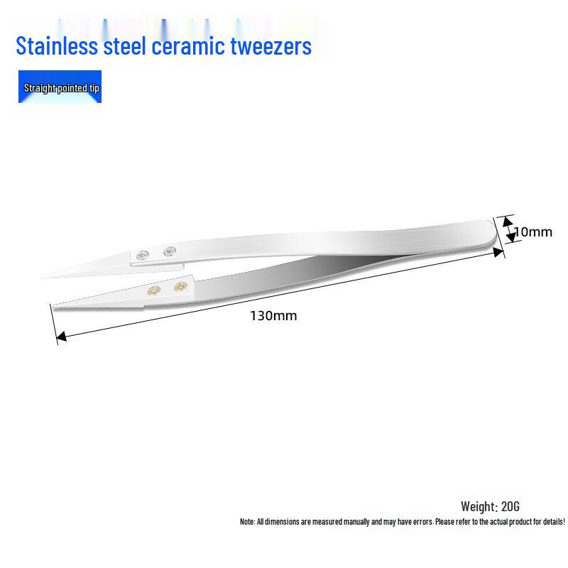 Stainless Steel Anti-Static Ceramic Tweezers - High Temp Resistant & Anti-Corrosion