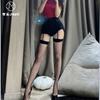 Sexy Underwear, Sexy Garters, Mesh Socks with Nightclub Dancing, Suspender Integrated Socks, Pure Red Contrasting Red Edge Stockings